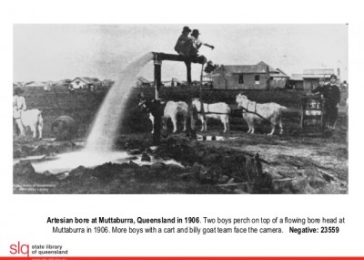 Artesian Bore at Muttaburra 1906 Photo from the State Library of Qld