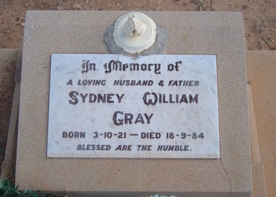 Sydney Gray 03/10/1921 - 18/09/1984